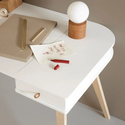 Wood skrivebord 72,6 cm, hvid/eg