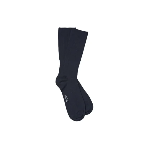 Wool Rib Socks, navy