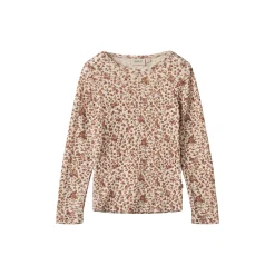 Wool T-Shirt L/S Alfie, 2475 rose flowers