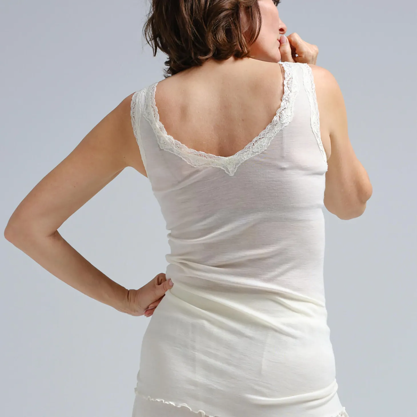 Woollen Lacey Top, off-white