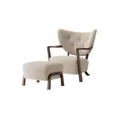 Wulff ATD2 Lounge Chair and ATD3 Pouf, karakorum 003/oiled walnut