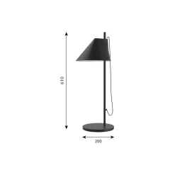 Yuh bordlampe, sort