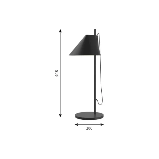 Yuh bordlampe, sort