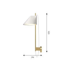 Yuh væglampe, hvid/messing