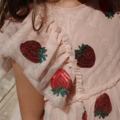 Yvonne Frill Dress, strawberry